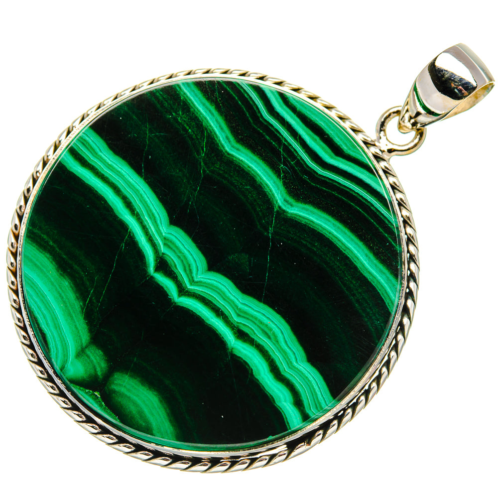 Malachite Pendant 2" (925 Sterling Silver) PD36967