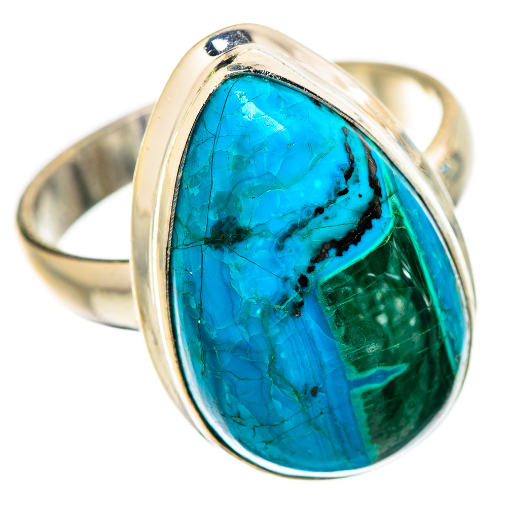 Malachite In Chrysocolla 925 Sterling Silver Ring Size 9.25 Ana Co R135304