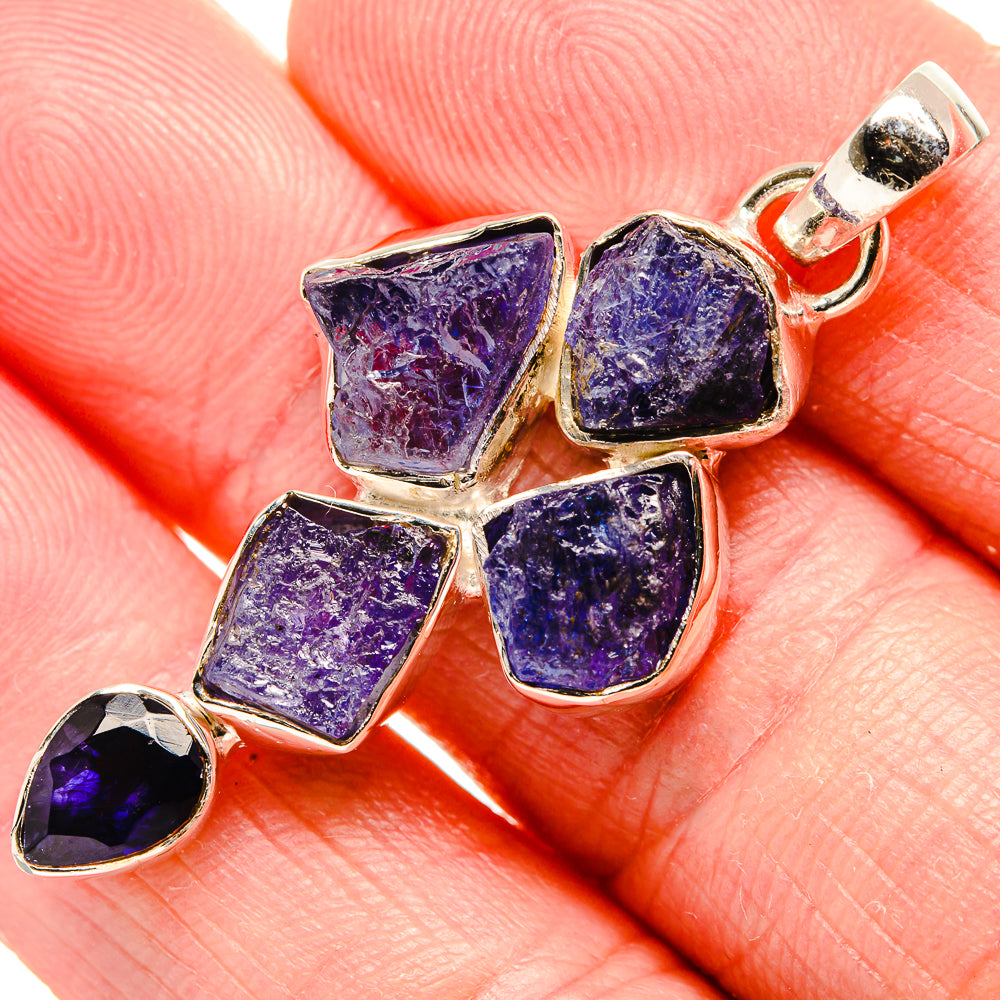 Rough Tanzanite Pendant 1 7/8" (925 Sterling Silver) PD36745