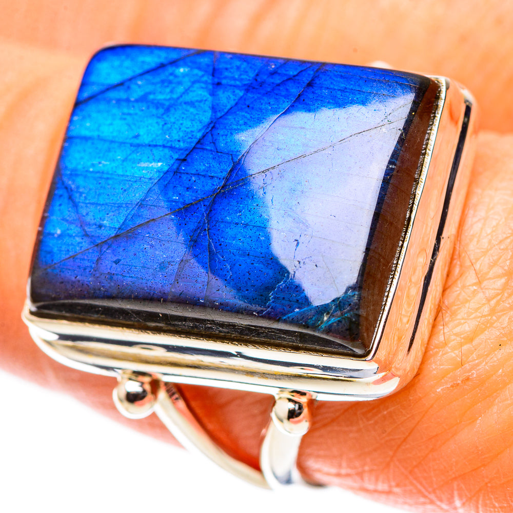 Large Labradorite 925 Sterling Silver Ring Size 8 (925 Sterling Silver) RING137747