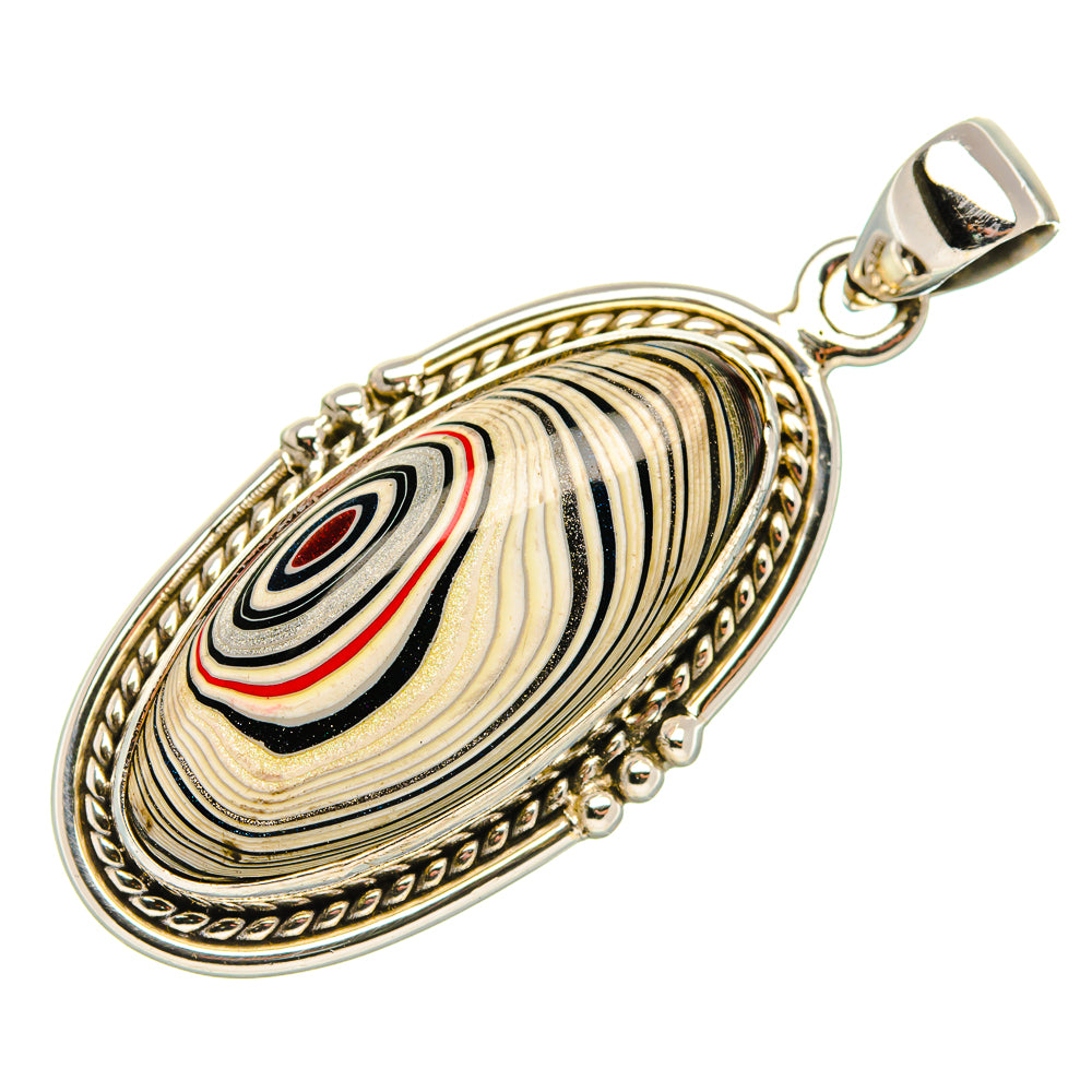 Fordite Pendant 1 3/4" (925 Sterling Silver) PD37412