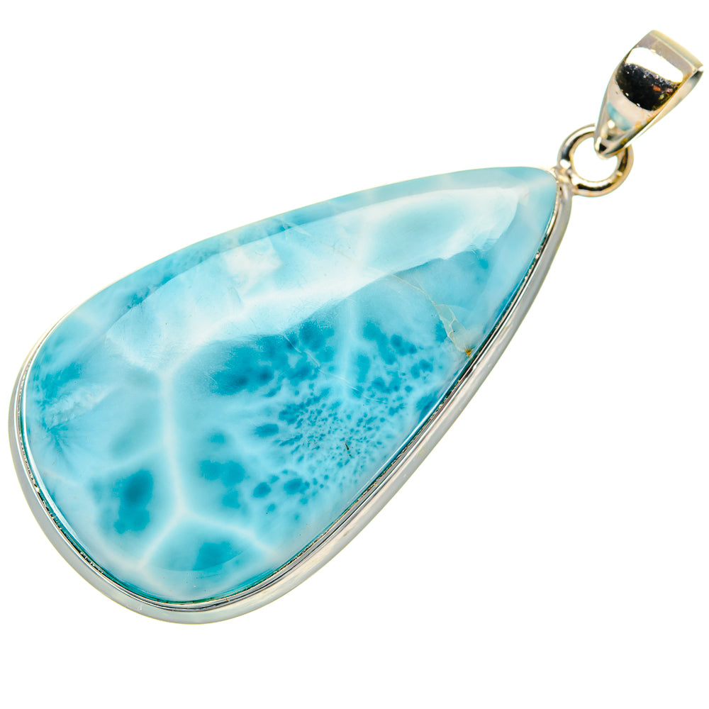 Larimar 925 Sterling Silver Pendant 2" Ana Co P37037