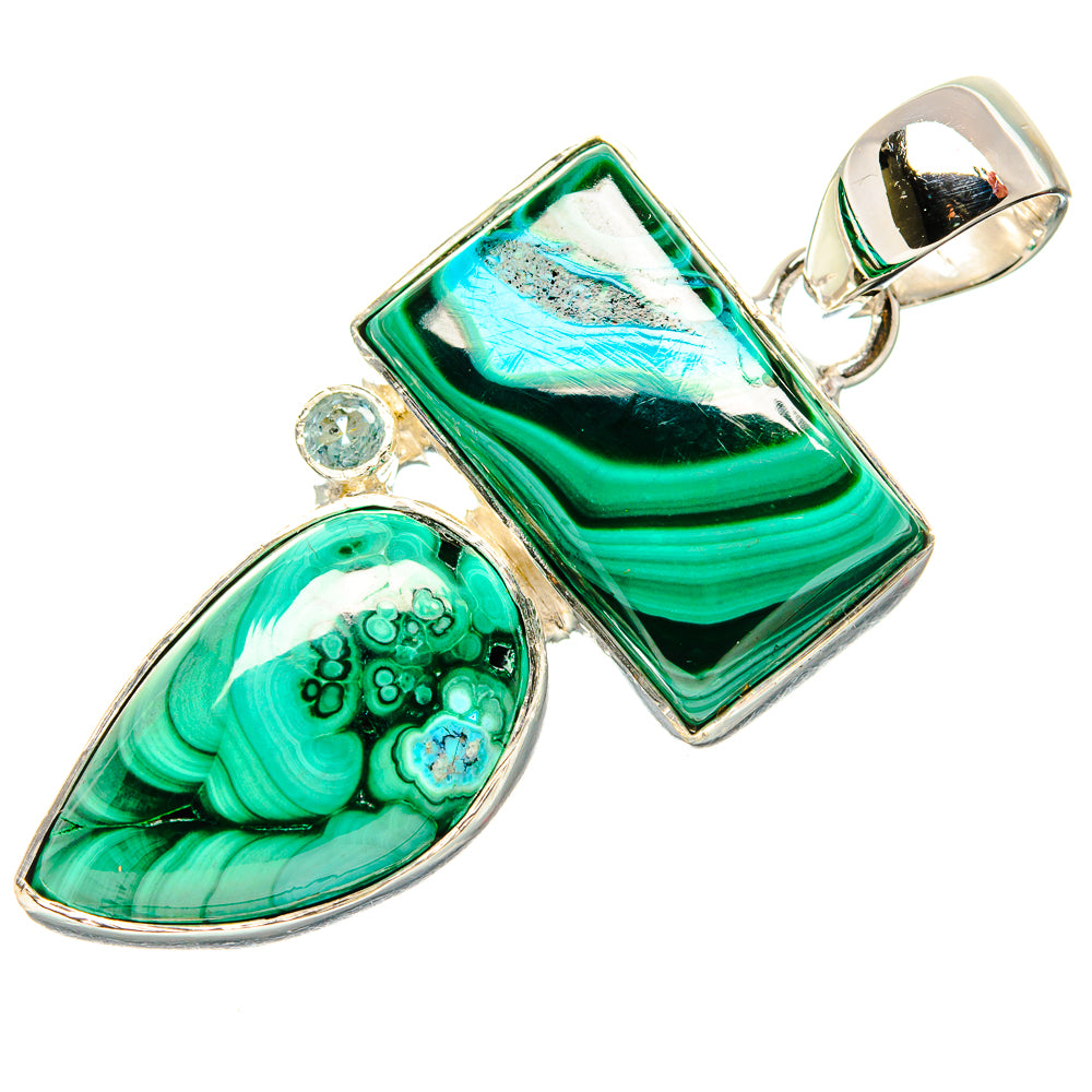 Malachite Pendant 2" (925 Sterling Silver) PD36367