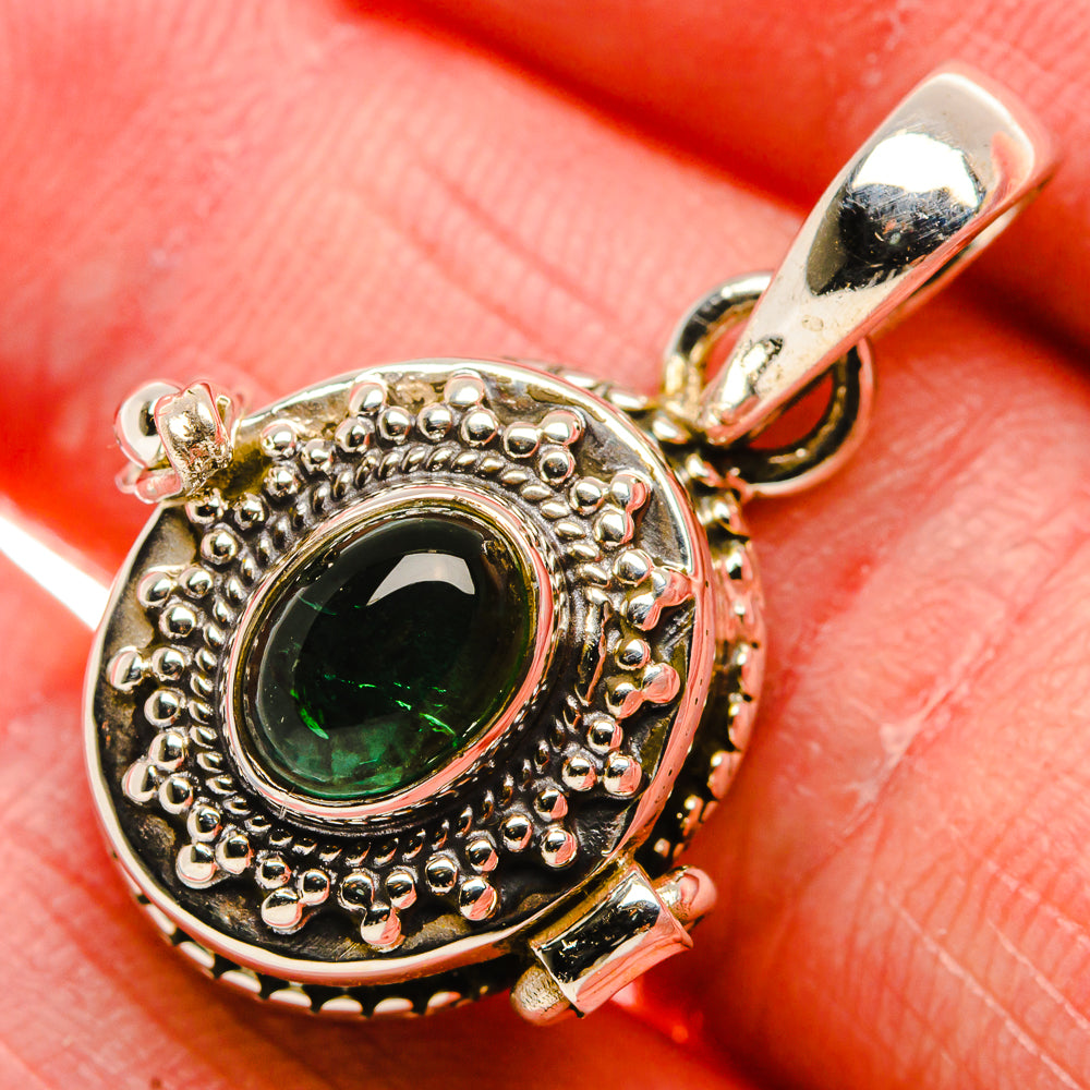 Poison Green Aventurine Pendant 1 1/8" (925 Sterling Silver) PD37491