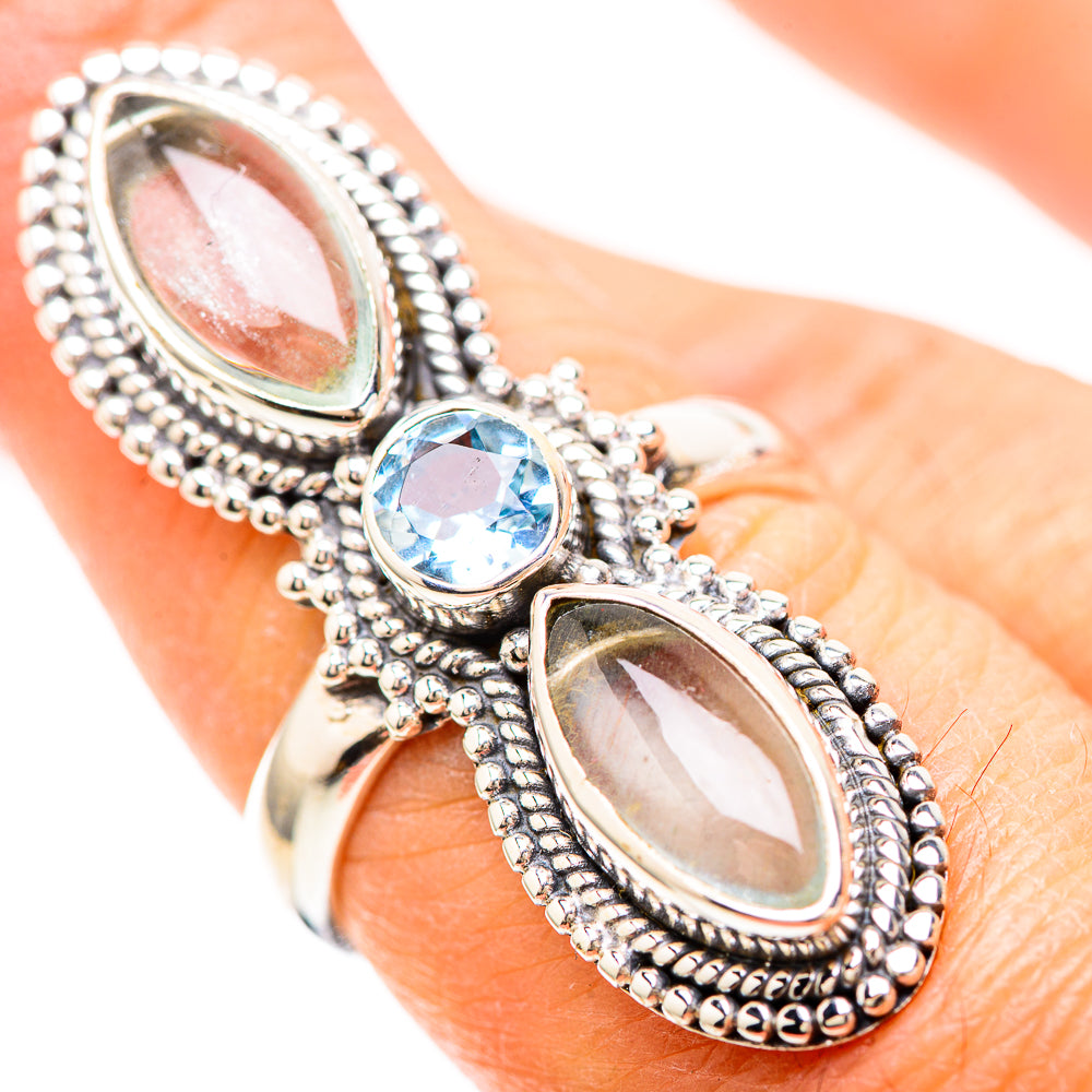 Large Aquamarine, Blue Topaz Ring Size 7.25 (925 Sterling Silver) RING137168