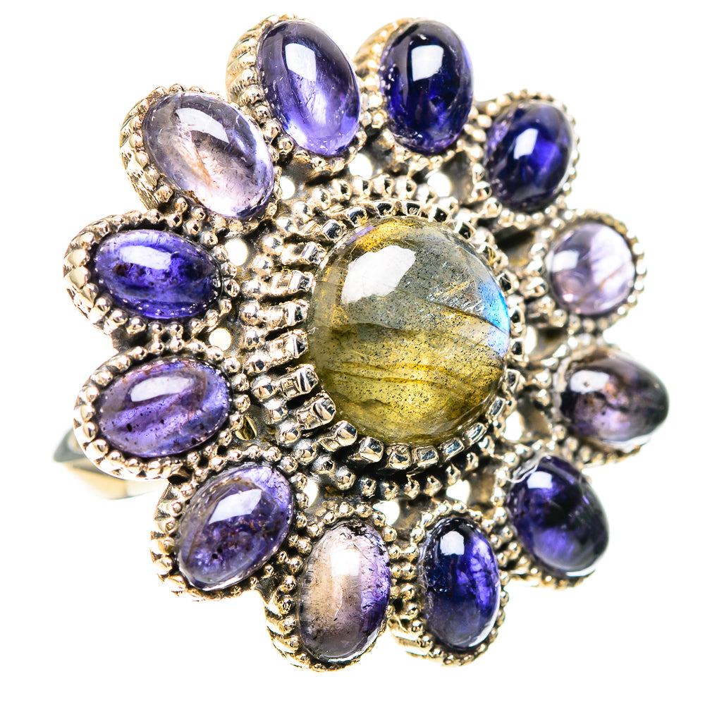 Large Labradorite, Tanzanite 925 Sterling Silver Ring Size 6.25 (925 Sterling Silver) RING137573