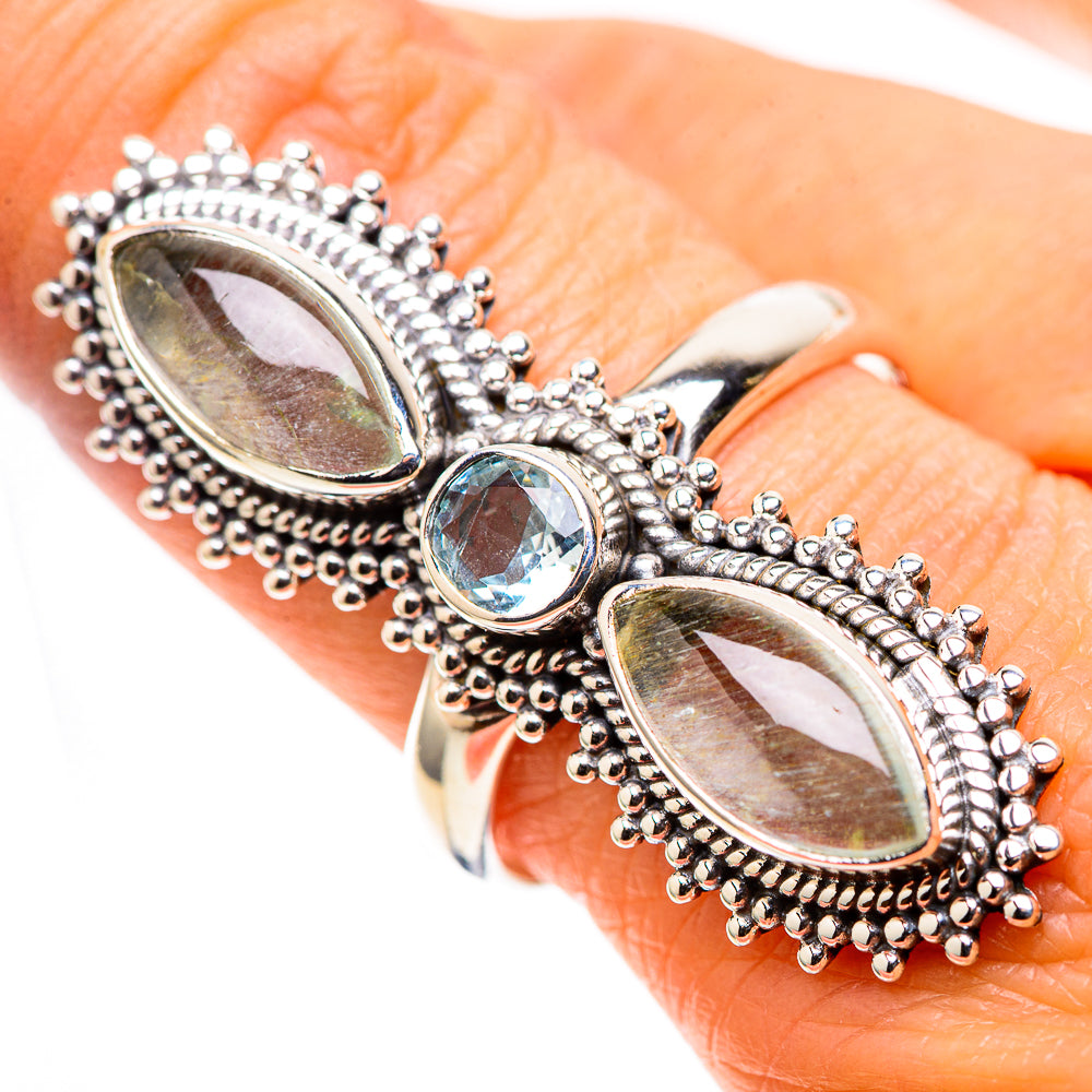Large Natural Aquamarine, Blue Topaz 925 Sterling Silver Ring Size 9.75 (925 Sterling Silver) RING137776