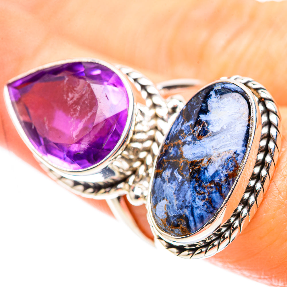 Large Pietersite, Amethyst 925 Sterling Silver Ring Size 7 (925 Sterling Silver) RING137530