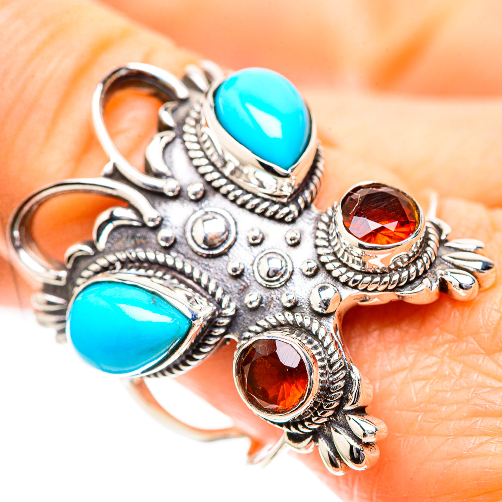 Large Sleeping Beauty Turquoise, Citrine 925 Sterling Silver Ring Size 10 (925 Sterling Silver) RING137330