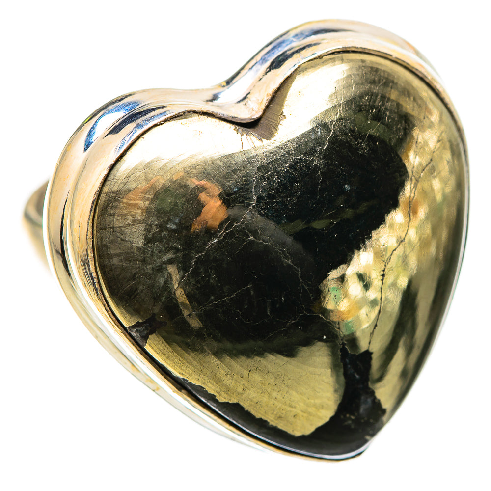 Large Pyrite In Black Onyx Ring Size 7.25 (925 Sterling Silver) RING135746