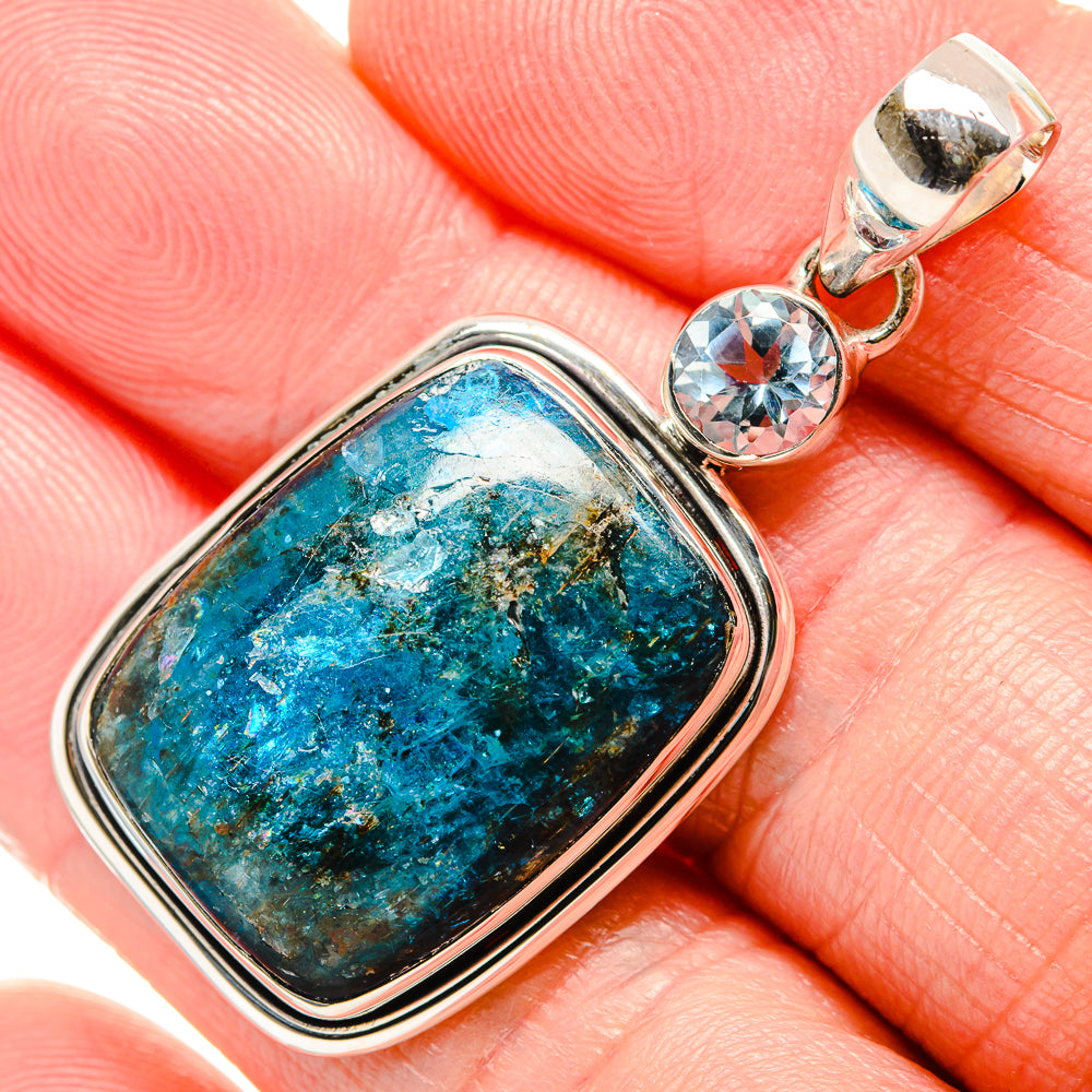 Apatite, Blue Topaz Pendant 1 3/4" (925 Sterling Silver) PD36360