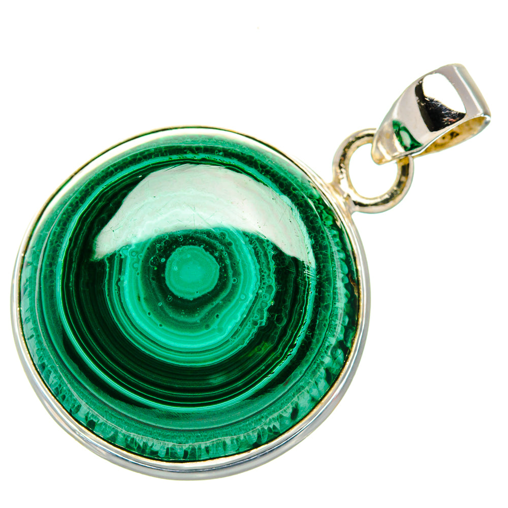 Malachite Pendant 1 1/2" (925 Sterling Silver) PD37301
