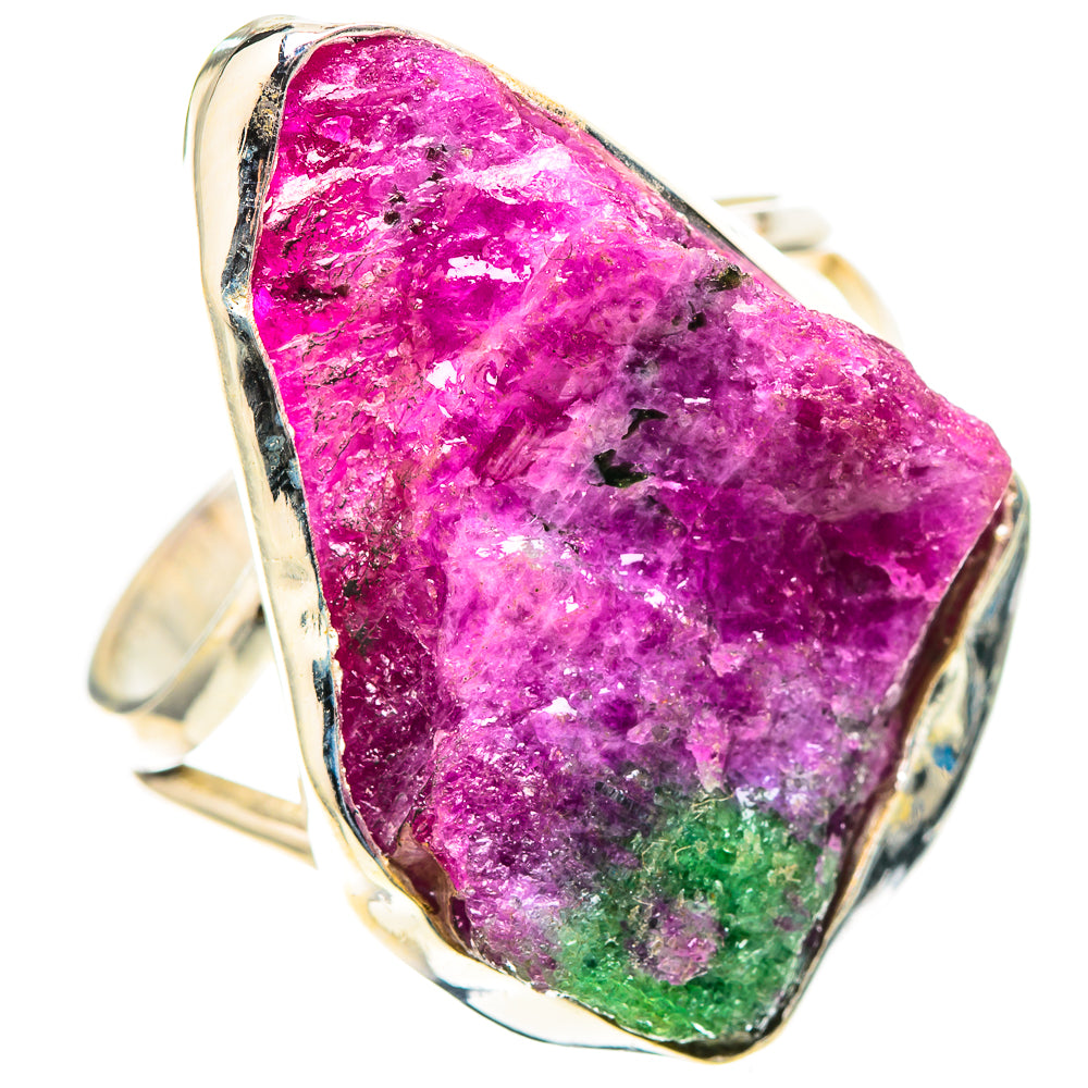 Large Rough Ruby Zoisite 925 Sterling Silver Ring Size 9.25 (925 Sterling Silver) RING137551