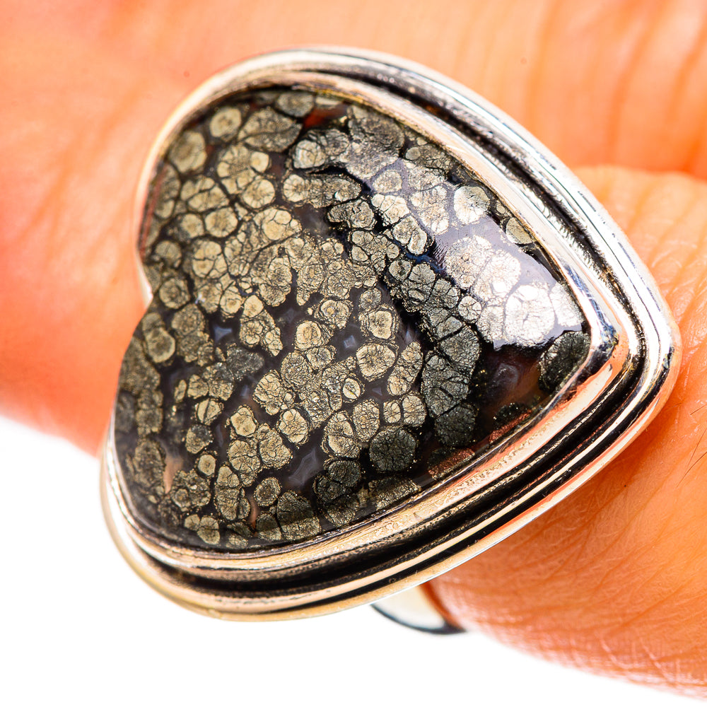 Pyrite In Black Onyx Ring Size 7 (925 Sterling Silver) RING134967