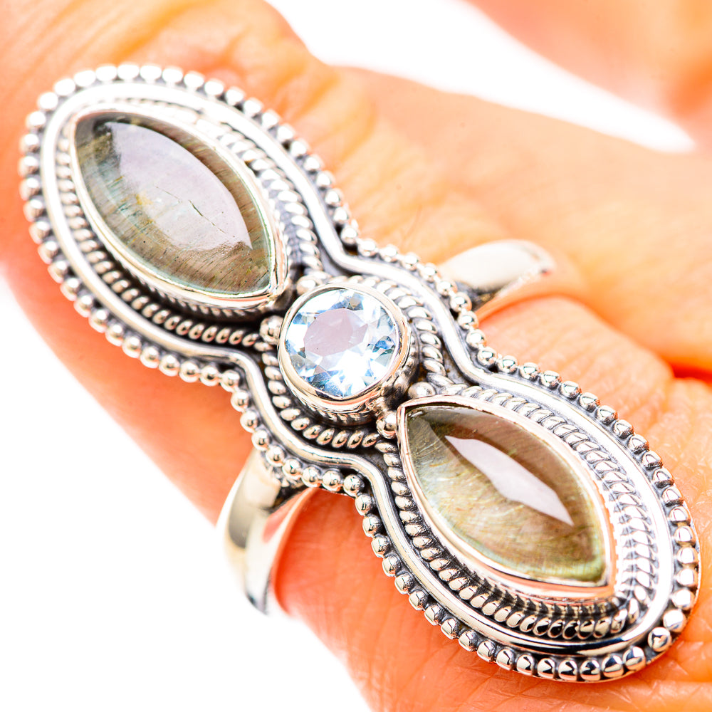 Large Aquamarine, Blue Topaz Ring Size 9 (925 Sterling Silver) RING137118