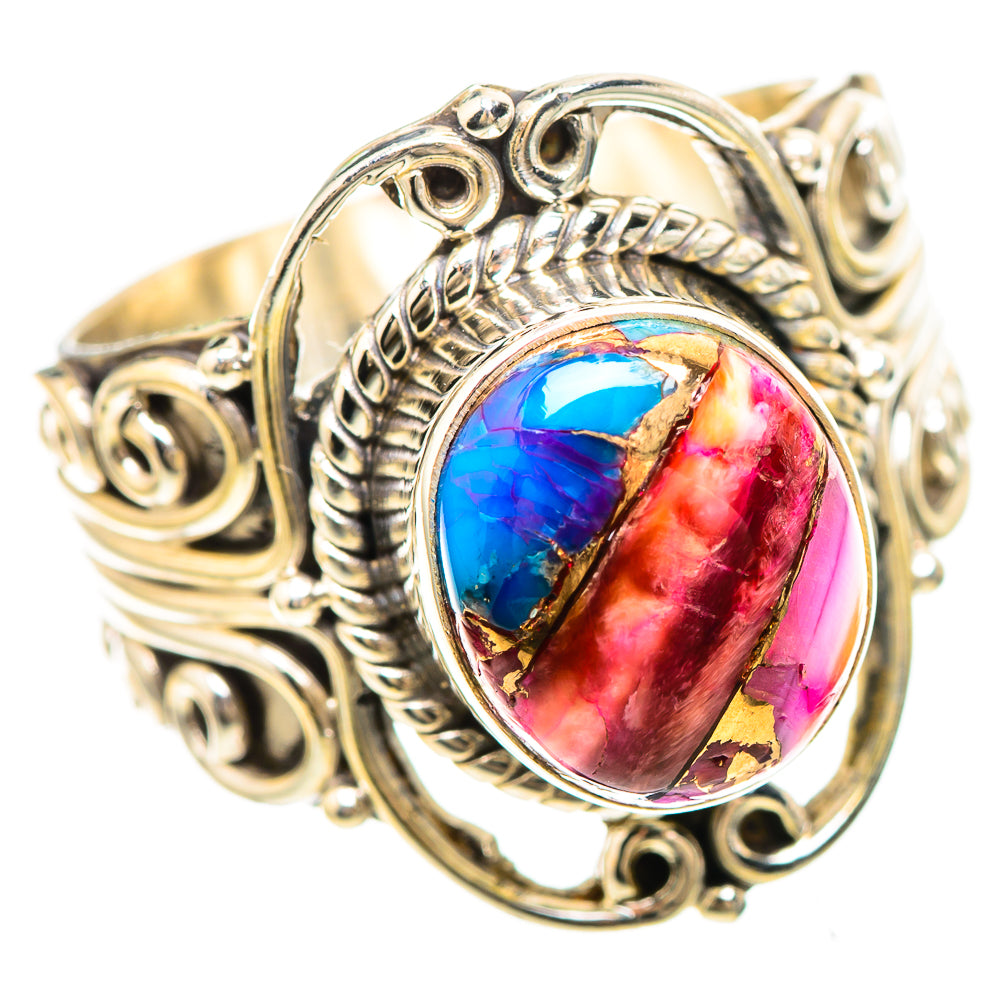 Kingman Pink Dahlia Turquoise 925 Sterling Silver Ring Size 9 (925 Sterling Silver) RING137261