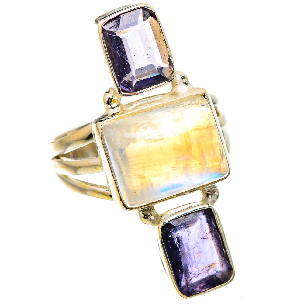 Rainbow Moonstone, Tanzanite Ring Size 6.75 (925 Sterling Silver) RING135287