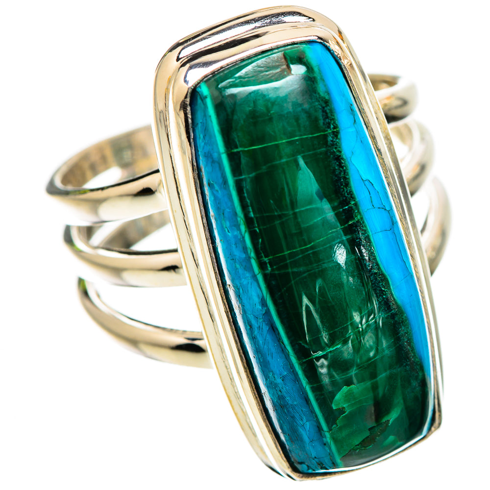 Malachite In Chrysocolla Ring Size 7.25 (925 Sterling Silver) RING135267