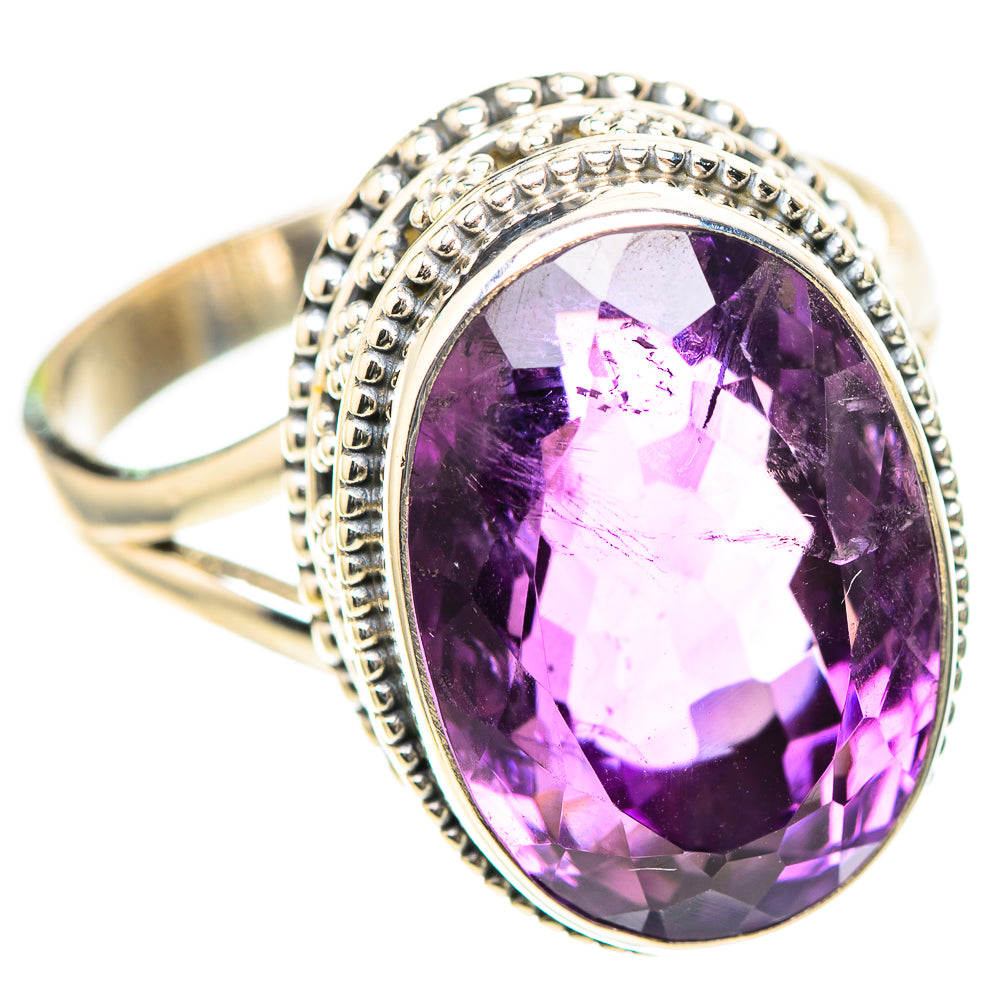 Large Faceted Amethyst 925 Sterling Silver Ring Size 11.25 (925 Sterling Silver) RING137288