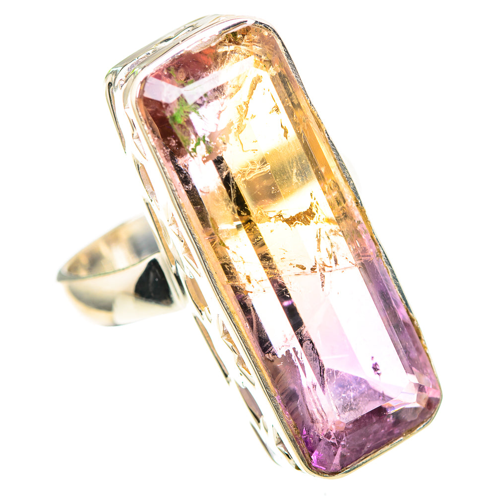 Large Faceted Ametrine 925 Sterling Silver Ring Size 8 (925 Sterling Silver) RING137528
