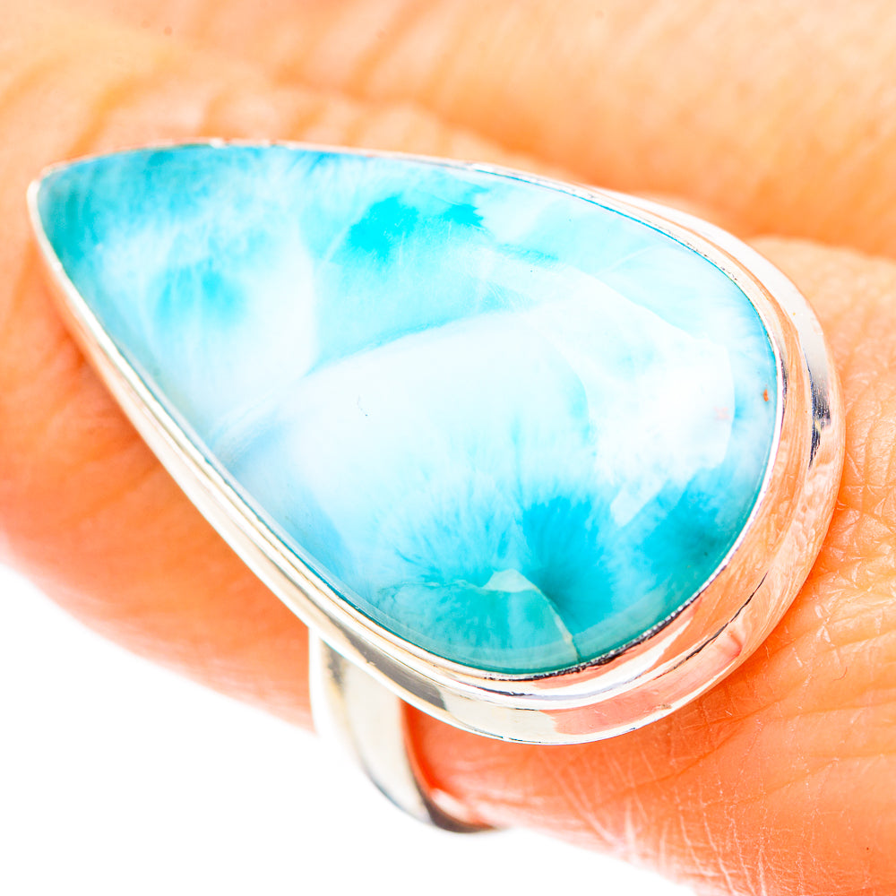 Large Larimar 925 Sterling Silver Ring Size 9 (925 Sterling Silver) RING137364