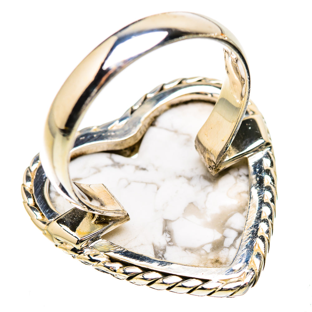 Large Howlite Ring Size 8 (925 Sterling Silver) RING135339
