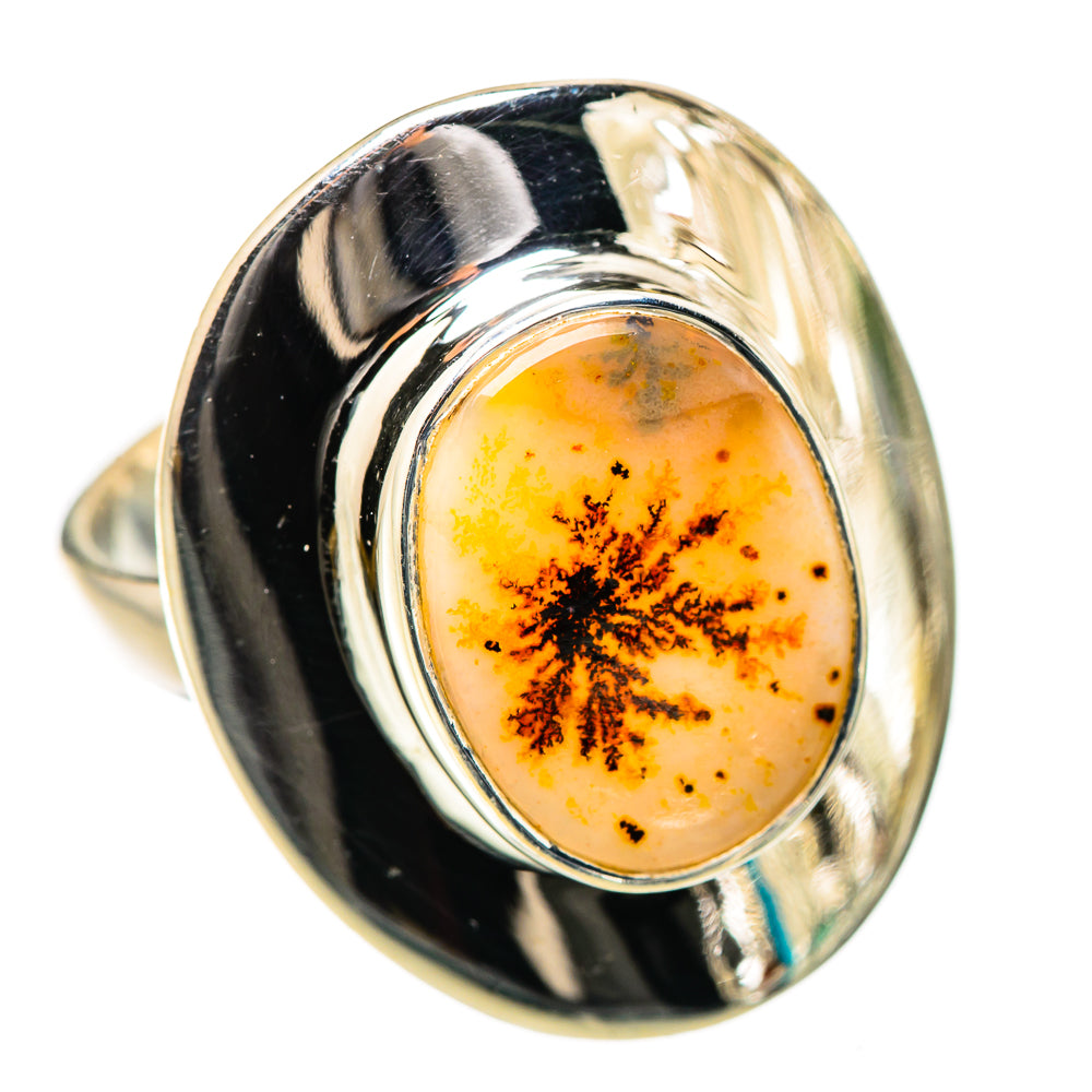 Scenic Dendritic Agate Ring Size 7.5 (925 Sterling Silver) RING135483