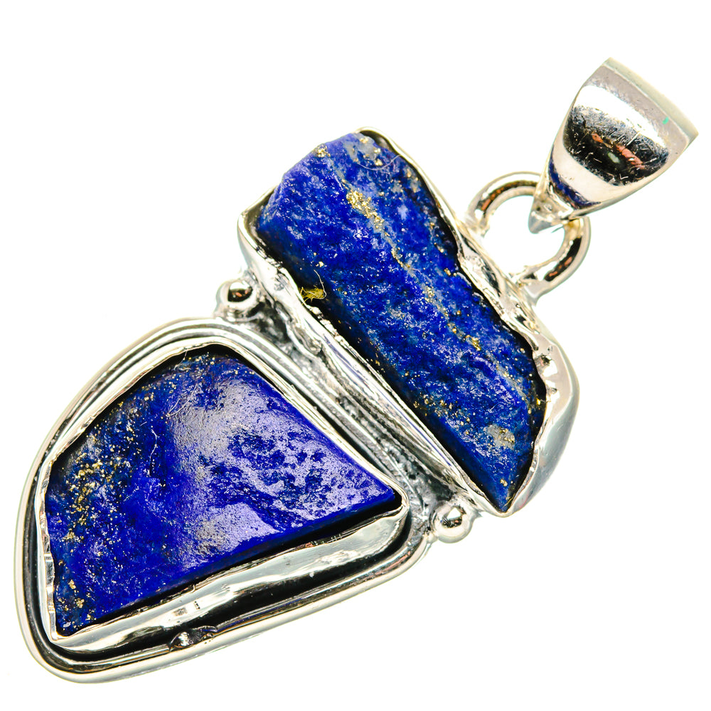 Rough Lapis Lazuli Pendant 1 1/2" (925 Sterling Silver) PD36307