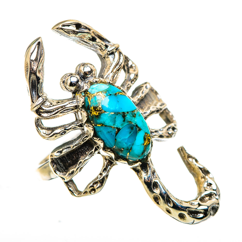 Blue Copper Composite Turquoise Ring Size 7.25 (925 Sterling Silver) RING134913