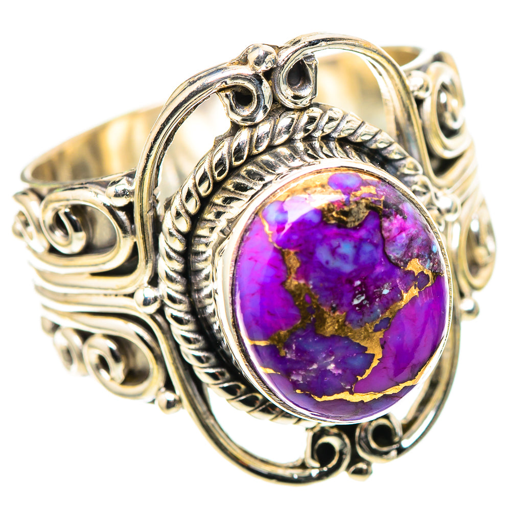 Purple Copper Composite Turquoise 925 Sterling Silver Ring Size 9 (925 Sterling Silver) RING137464