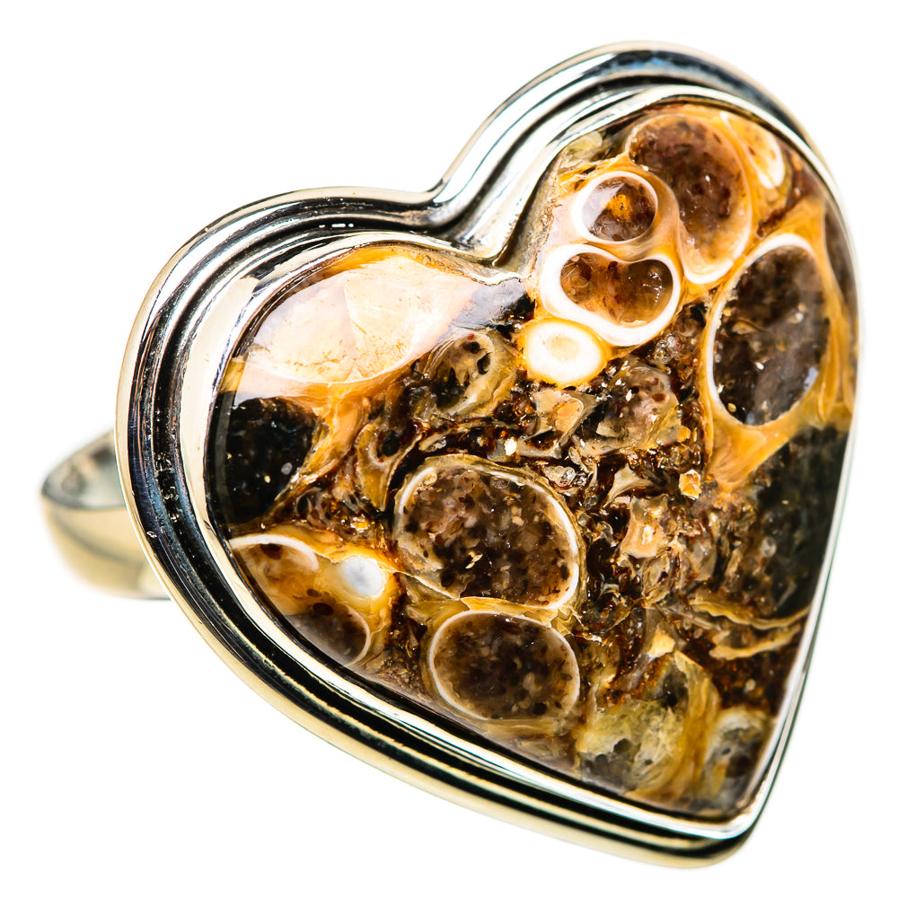 Large Turritella Agate Ring Size 10.75 (925 Sterling Silver) RING134733
