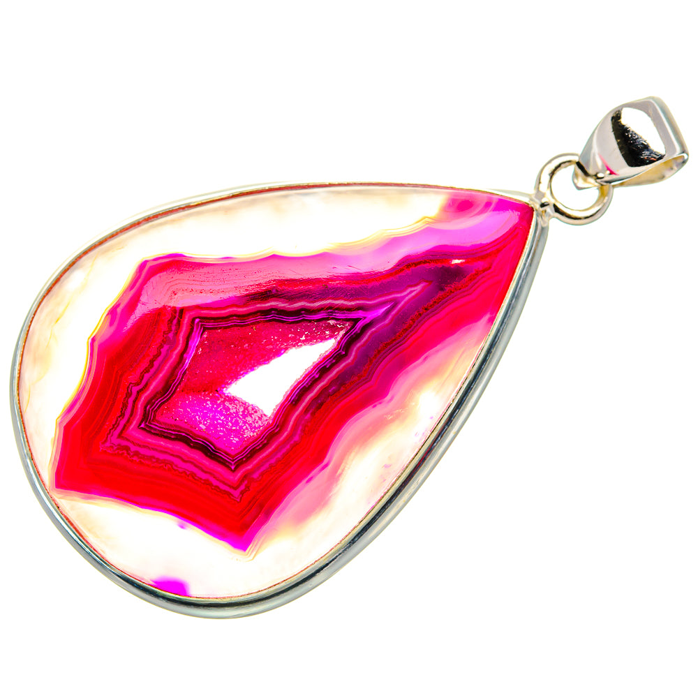 Pink Window Druzy Pendant 2 1/8" (925 Sterling Silver) PD36961