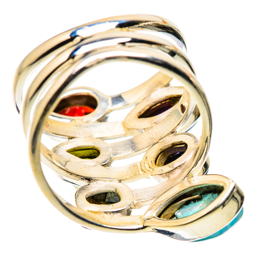 Garnet, Apatite, Blue Topaz, Tanzanite, Amethyst, Peridot Ring Size 8 (925 Sterling Silver) RING134801