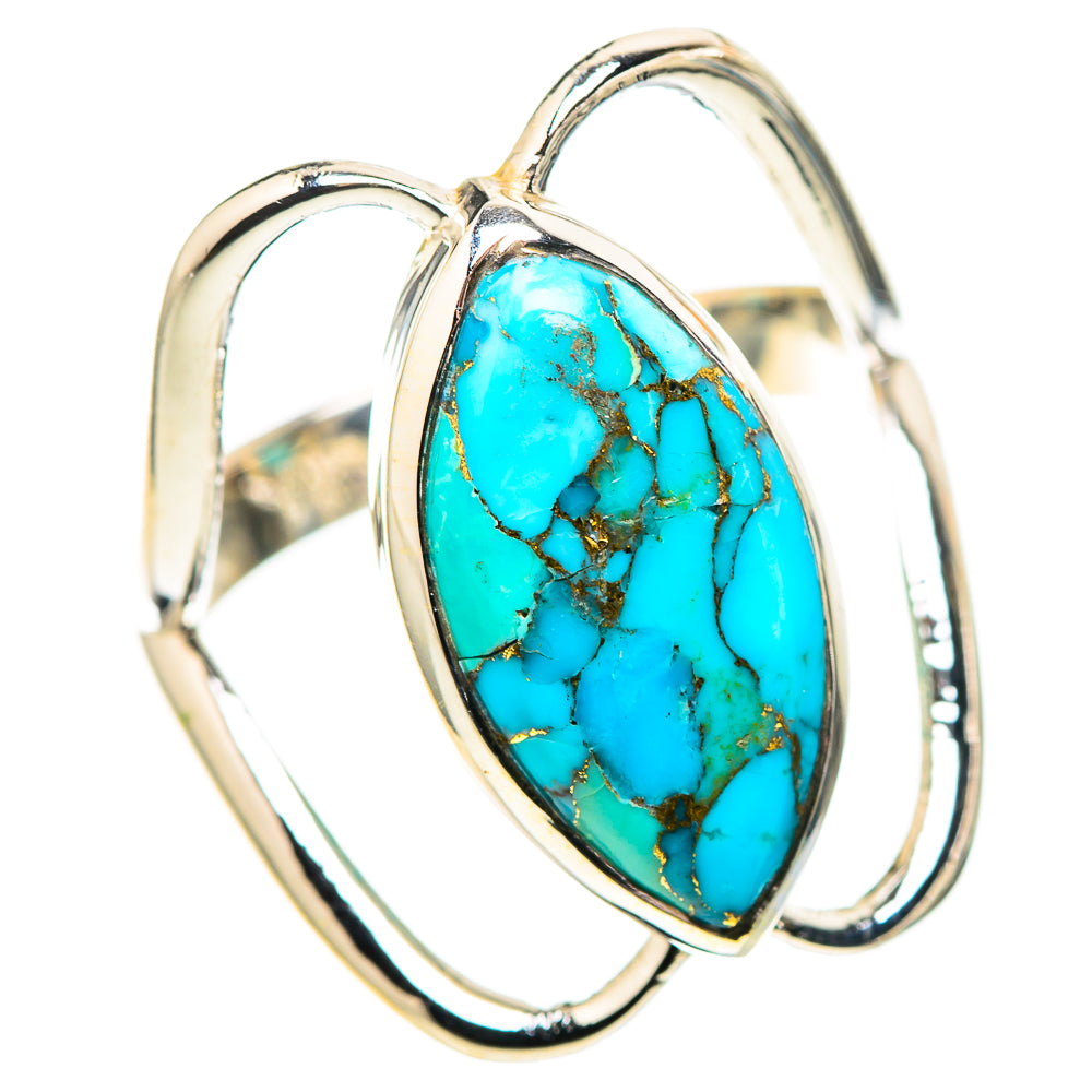 Blue Copper Composite Turquoise Ring Size 7.25 (925 Sterling Silver) RING136800