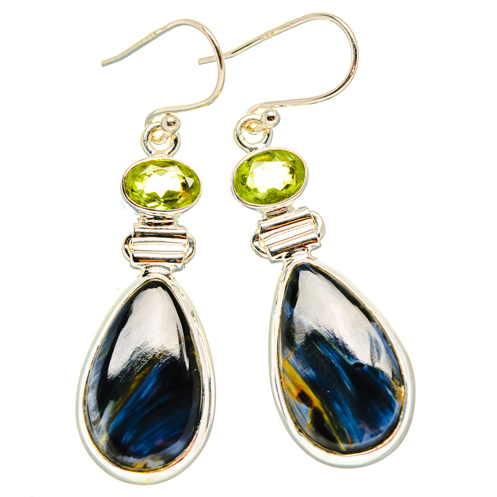 Pietersite, Peridot Earrings 2" (925 Sterling Silver) EARR431612
