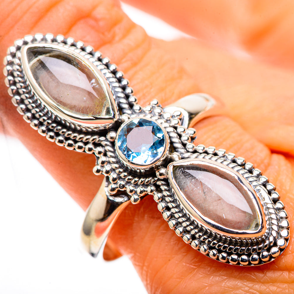 Large Natural Aquamarine, Blue Topaz 925 Sterling Silver Ring Size 10.75 (925 Sterling Silver) RING137748