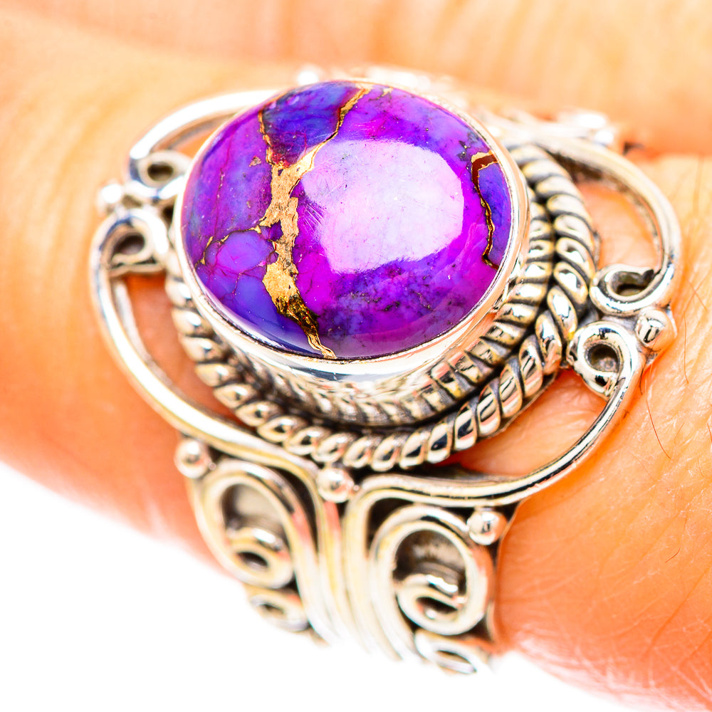 Purple Copper Composite Turquoise Ring Size 7.5 (925 Sterling Silver) RING136981