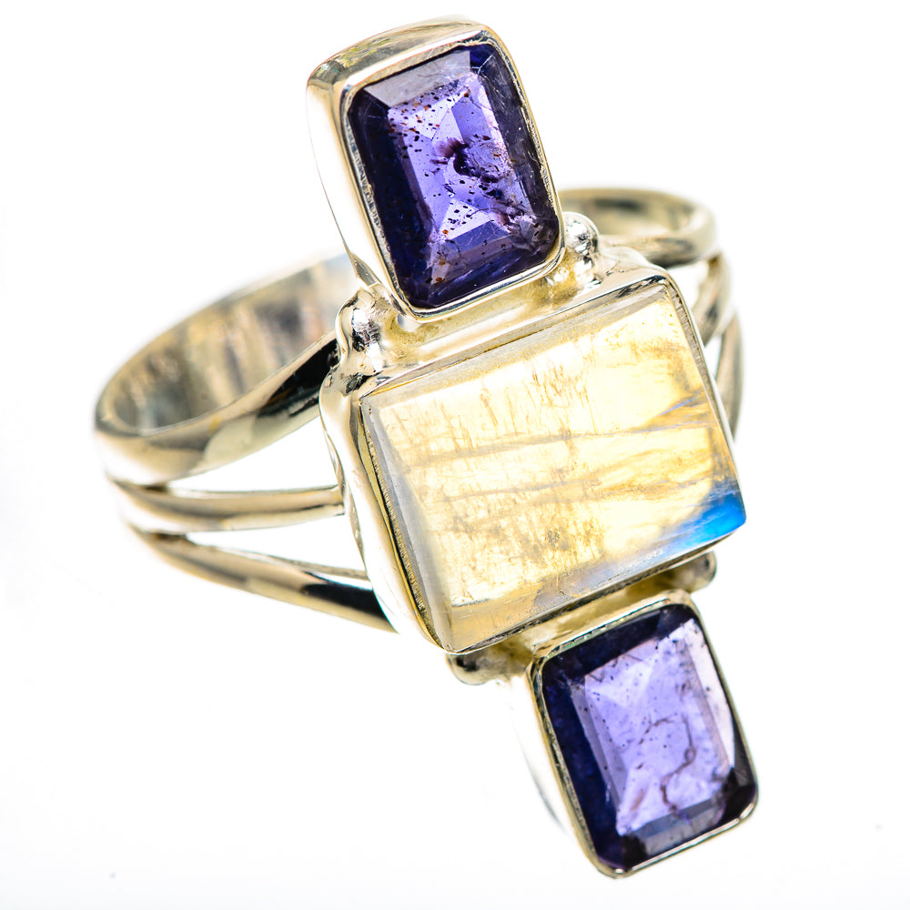Rainbow Moonstone, Tanzanite Ring Size 10.5 (925 Sterling Silver) RING135857