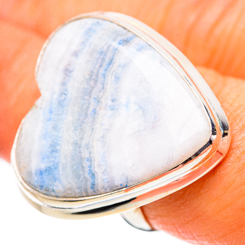 Large Blue Scheelite Ring Size 7.25 (925 Sterling Silver) RING135373