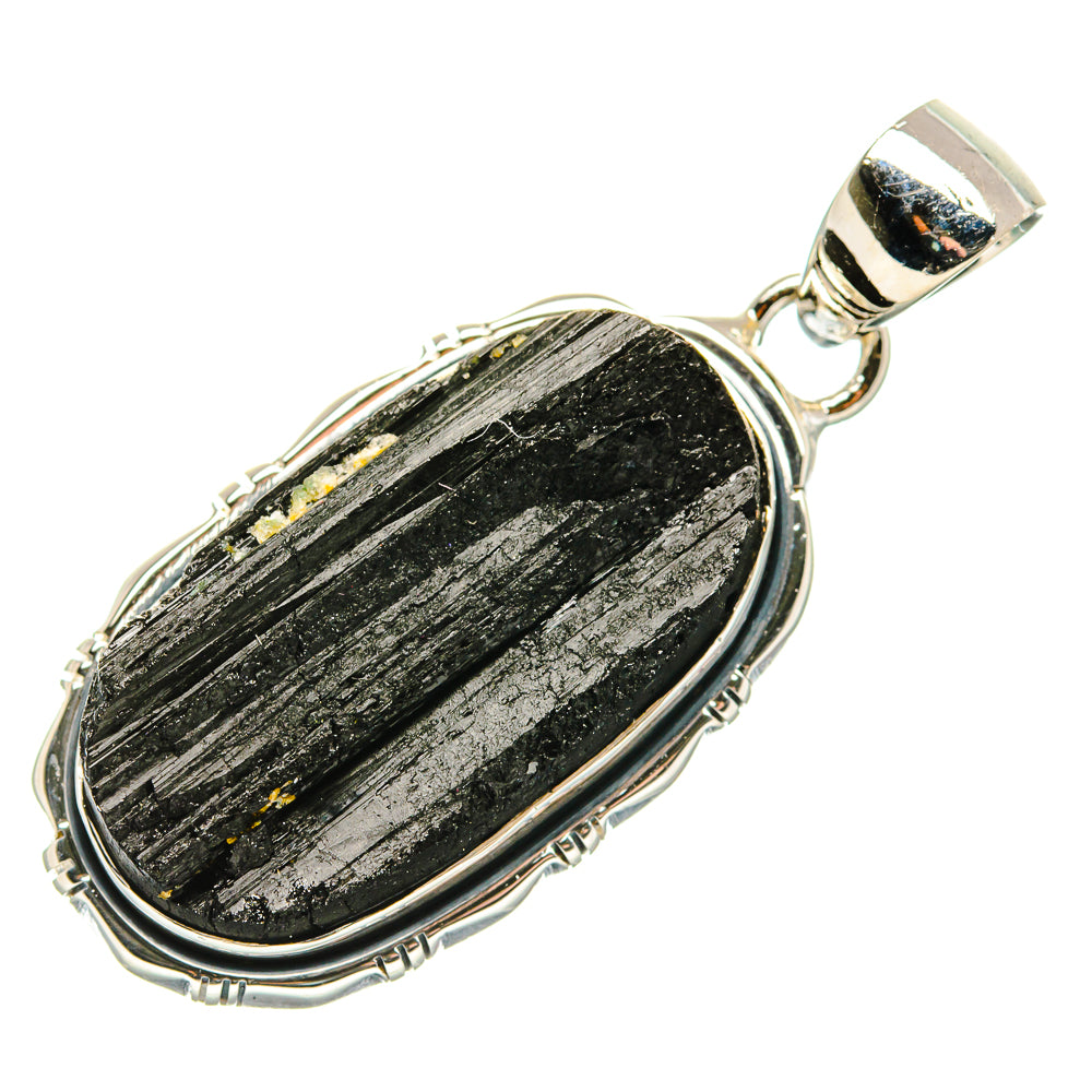 Black Tourmaline Pendant 1 3/4" (925 Sterling Silver) PD36322