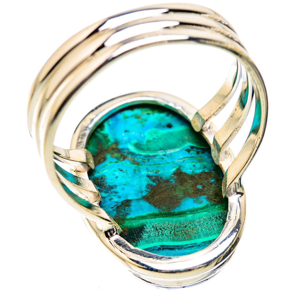 Large Malachite In Chrysocolla Ring Size 12.75 (925 Sterling Silver) RING135989