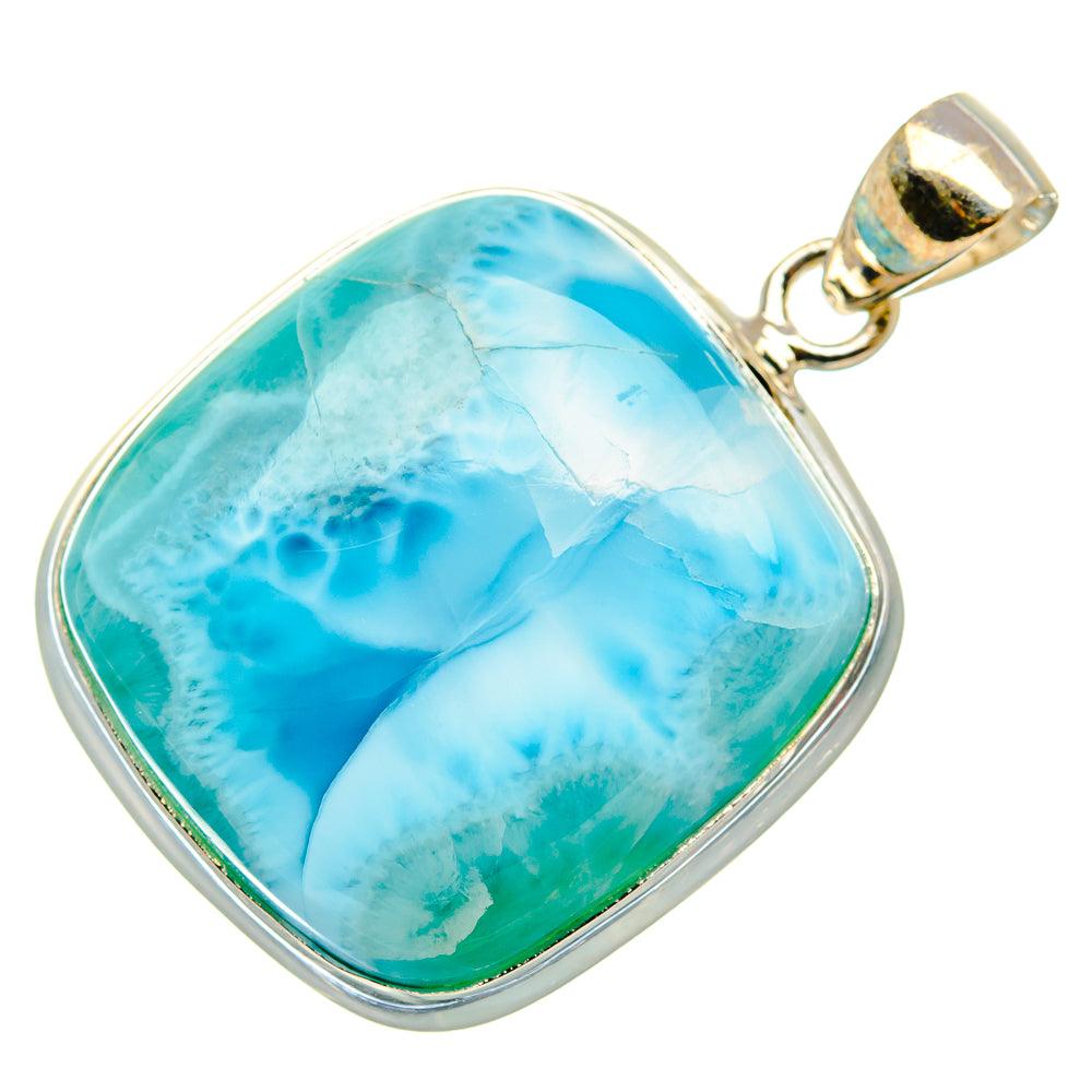 Larimar Pendant 1 3/8" (925 Sterling Silver) PD37523