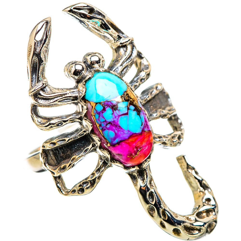 Kingman Pink Dahlia Turquoise Ring Size 7.5 (925 Sterling Silver) RING135679