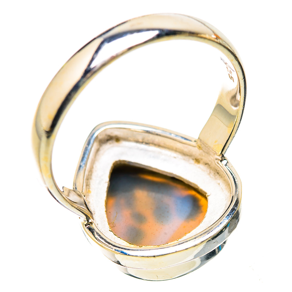 Anasilvercos Scenic Dendritic Agate Ring Size 9 (925 Sterling Silver)