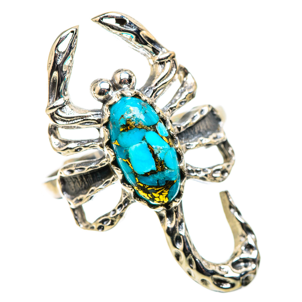 Anasilvercos Blue Copper Composite Turquoise Ring Size 9 (925 Sterling Silver)