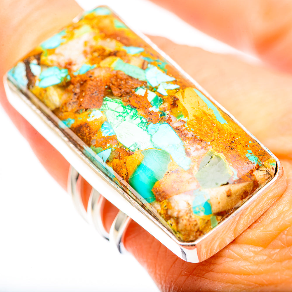 Huge Kingman Mohave Turquoise Ring Size 8.75 (925 Sterling Silver) RING137169