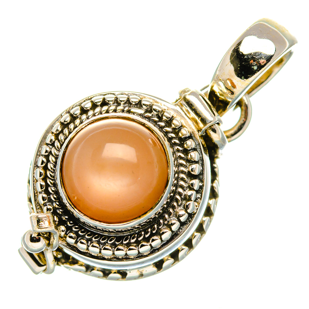 Poison Peach Moonstone 925 Sterling Silver Pendant 1 1/8" (925 Sterling Silver) PD37675