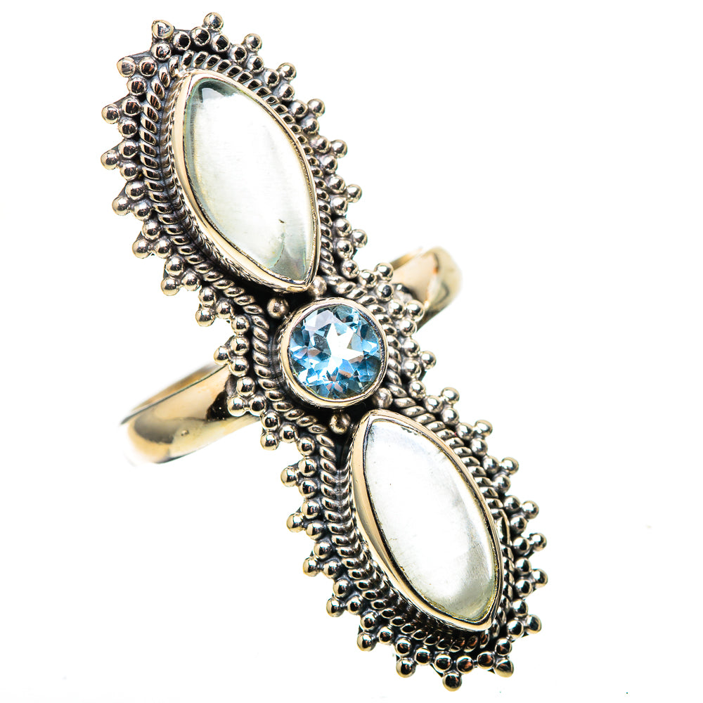 Large Natural Aquamarine, Blue Topaz 925 Sterling Silver Ring Size 8 (925 Sterling Silver) RING137797