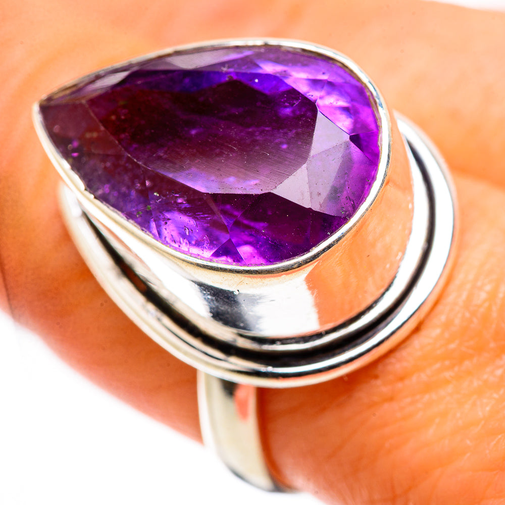 Large Faceted Amethyst Ring Size 8 (925 Sterling Silver) RING135707