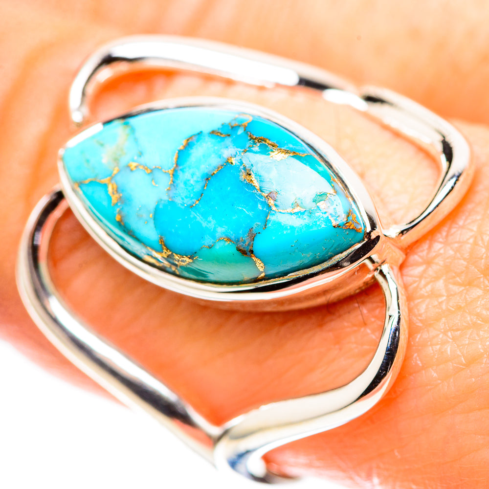 Blue Copper Composite Turquoise Ring Size 9.5 (925 Sterling Silver) RING136916